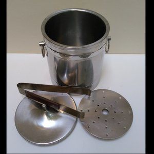 Stainless 4 piece Ice Bucket Set Bar Dining - 1970 - Japan